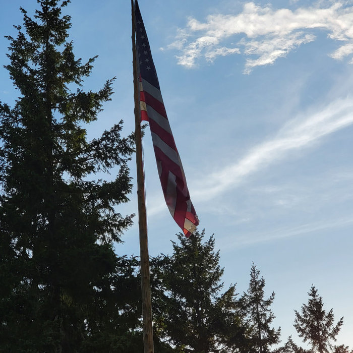 American Flag at dusk