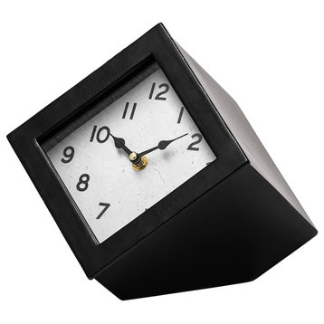 Ralph II Black Metal Cube Table Clock
