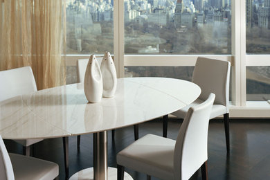 Example of a trendy dining room design in New York