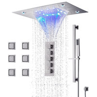 Fontana 20*14" LED Recessed Ceiling Mount Rainfall Shower System ...