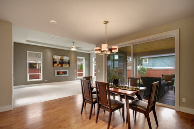 Example of a trendy dining room design in Seattle