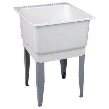 Mustee 14 Utilatub® Floor Mount Laundry/Utility Tub, 23" x 25", White
