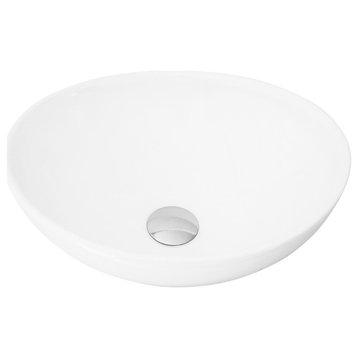 STYLISH 15" White Oval Ceramic Vessel Bathroom Sink