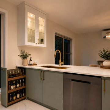 Sage green island with Vicostone Beryl quartz