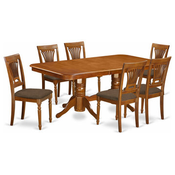 Napl7-Sbr-C, 7-Piece Dining Room Set, Table and 6 Dining Chairs