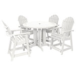 Sequioa - Sequoia 5-Piece Muskoka Adirondack Dining Set, Counter With 48� Table, White - Our unique, proprietary synthetic wood has been used extensively in world-famous, high-traffic environments since 2003.  A favorite wood-alternative for engineers at major theme parks, its realism and natural beauty means that it has seen use in projects ranging from custom furniture to fencing, flooring, wall covering and trash receptacles.