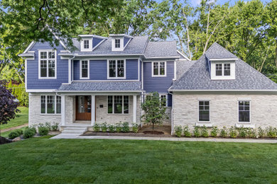 Coastal exterior home idea in Detroit