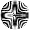 Black and White Optical Illusion Oversized Contemporary Clock, 36"x36"