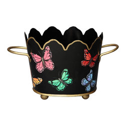 Butterflies Oval Cachepots - Indoor Pots And Planters