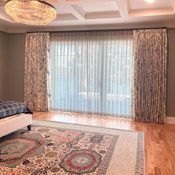 Custom drapery in luxury Lake Norman home