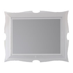 Florencia 31" 1/2 framed vanity wall mirror. White. - Bathroom Mirrors