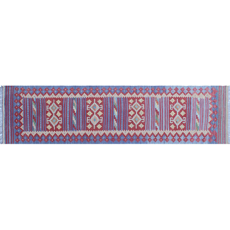 Sangat Kilim Kadir Blue/Rust Rug, 2'9 X 9'11