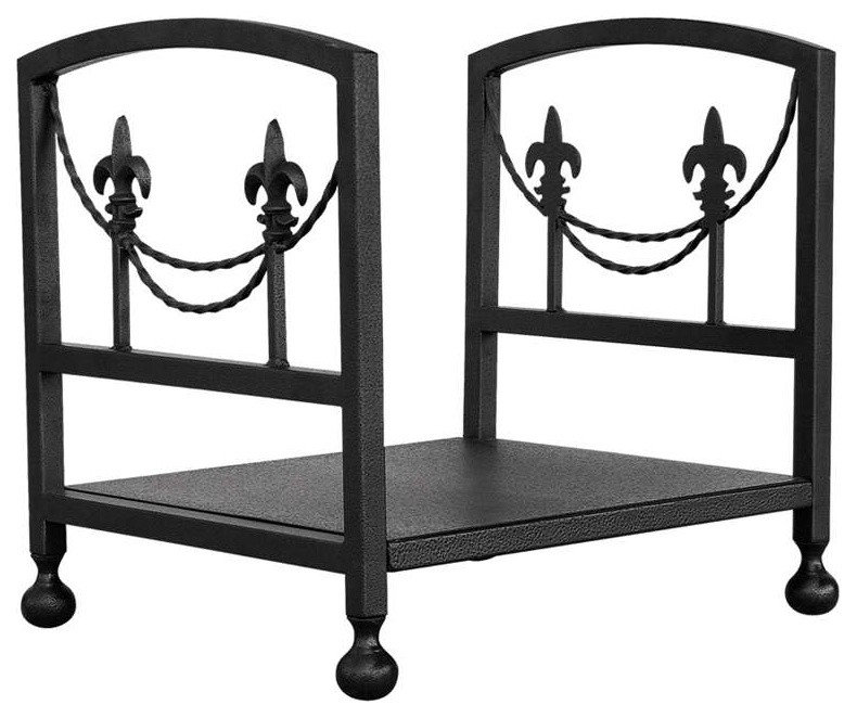 Uniflame Olde World Iron Fleur-De-Lis Log Rack - Transitional ...