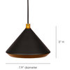 Matte Black Hanging Pendant Light With Gold Shade Interior