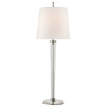 Visual Comfort & Co. - Lyra Buffet Lamp in Polished Nickel and Crystal with Linen Shade - Bulbs Included: No