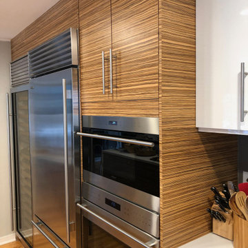 Custom IKEA Kitchen in Zebra Wood