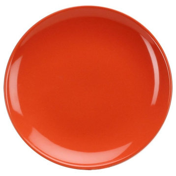 10.25" Dinner Plate, White, Set of 4, Orange