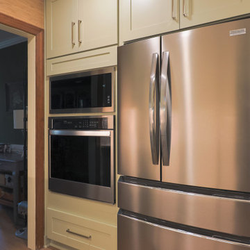 Modern transitional kitchen with clean lines and natural tones