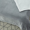 Amarey Flannel Reversible Sherpa Throw Blanket, Light Gray, 60"x80"