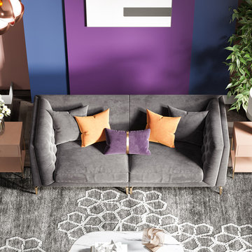 Modern Flannelette L-shaped Sofa