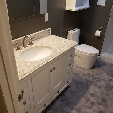Complete Bathroom Makeover & Flooring- What a Difference!