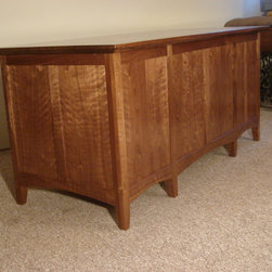 Curly Black Walnut Executive Panel Desk - Desks And Hutches