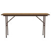 Correll 18"W x 96"D Melamine Top Folding Table in Medium Oak
