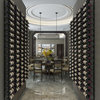 W Series Luxe Wine Rack 6 Wall Mounted Bottle Storage, Golden Bronze, 18 Bottles