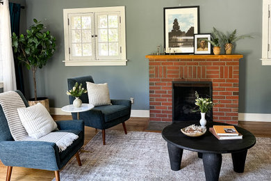 Living room - craftsman living room idea in Denver
