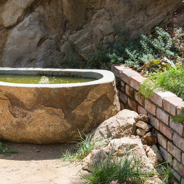 Custom boulder water feature detail