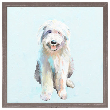 "Best Friend, English Sheep Dog" Mini Framed Canvas by Cathy Walters