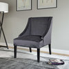 Antonio Accent Chair Dark Gray Velvet