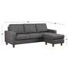 Berkeley Fabric Reversible Sectional And Ottoman, Gray