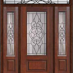 Prehung Sidelites-Transom Door 80 Fiberglass Brazos 3/4 Lite Glass - Front Doors
