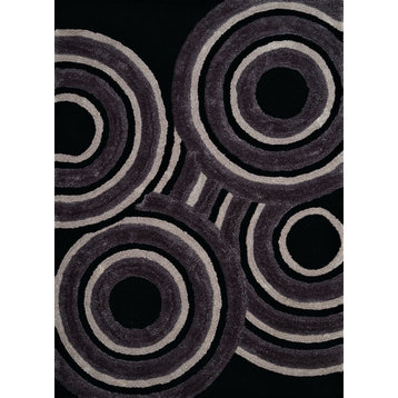 United Weavers Finesse Records Geometric Rug, Black (2100-20570), 1'10"x3'0"