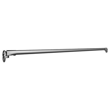 60" Fixed Oval Straight Shower Curtain Rod, Brushed Nickel