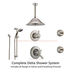 Delta Lahara Collection Stainless Steel Finish Custom Shower System SS17T3894SS - Showerheads And Body Sprays