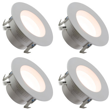 4" Downlight Retrofit, 10W Dimmable, Soft White 2700k, 4-Pack