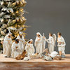 12-Piece Ivory Resin Nativity Figurine Set