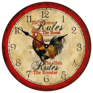 Hen Rules Clock, 24"