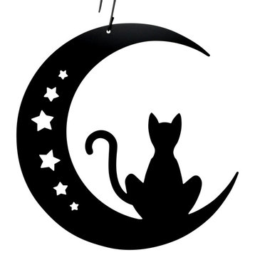 Cat/Moon- Decorative Hanging Silhouette