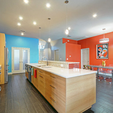 Bright and Colorful Kitchen and Living Space