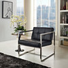 Hover Faux Leather Lounge Chair, Black