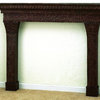 Ornate Brown Iron Fireplace Mantel Antique Style Embossed Shelf Old World