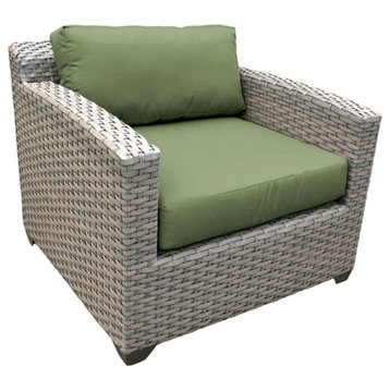 TK Classics Florence Wicker Patio Club Chair in Green