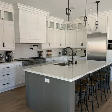White and Grey Paint Kitchen Cabinets
