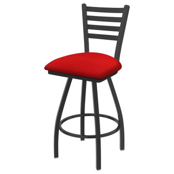 XL 410 Jackie 25 Swivel Counter Stool with Pewter Finish and Canter Red Seat