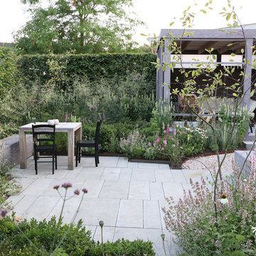 Romantic garden with veranda