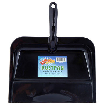 Superio Heavy Duty Durable Plastic Dustpan, for Indoor and Outdoor Use, Black.