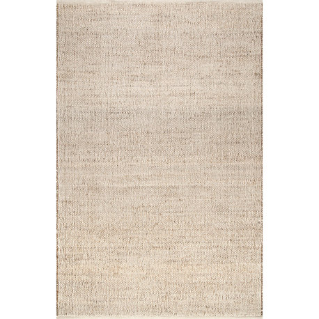 Nuloom Elfriede Farmhouse Jute Blend Area Rug, Natural 9'x12'